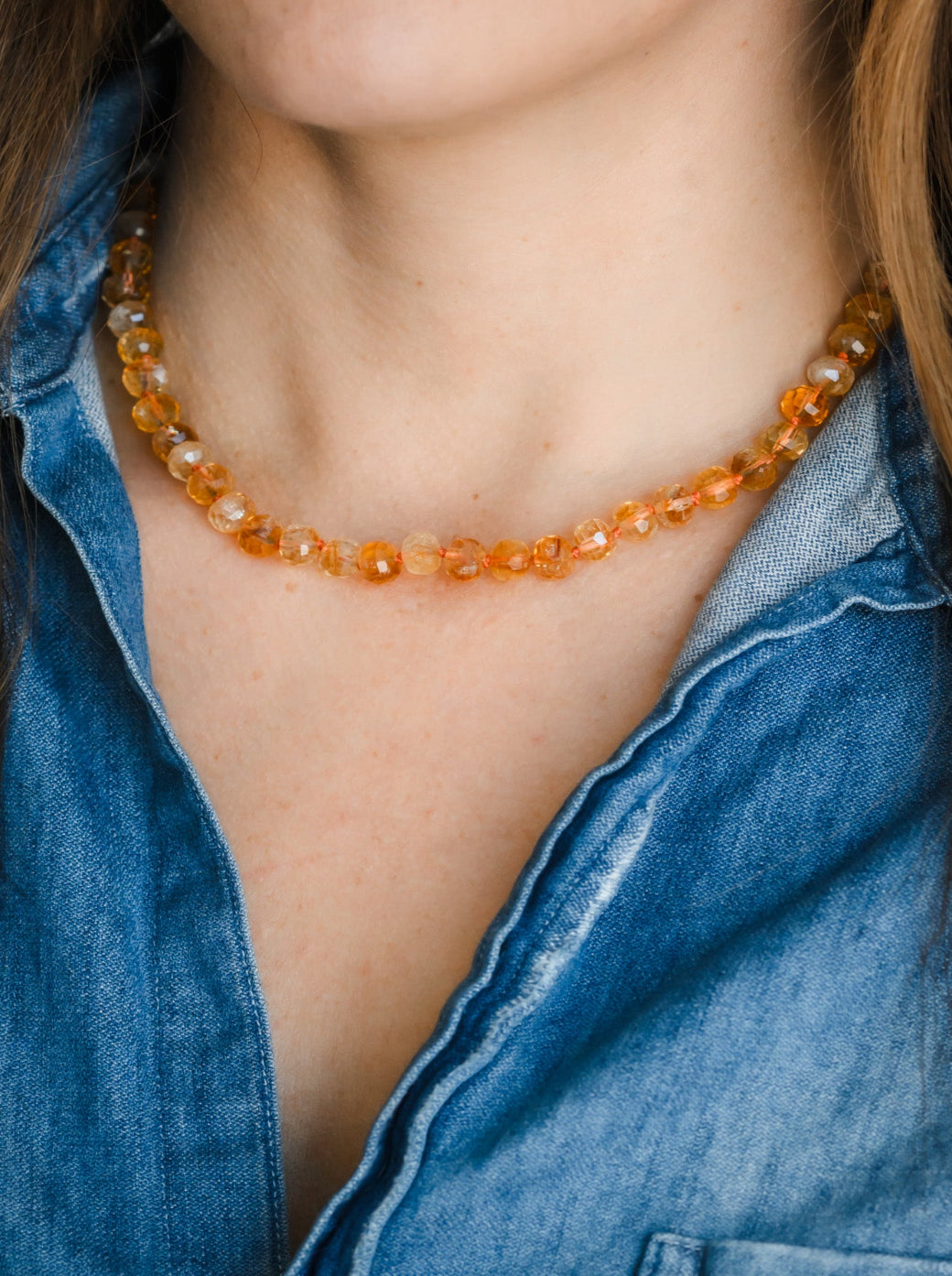 citrine knotted gemstone necklace | radiant malas | handmade in boulder, colorado