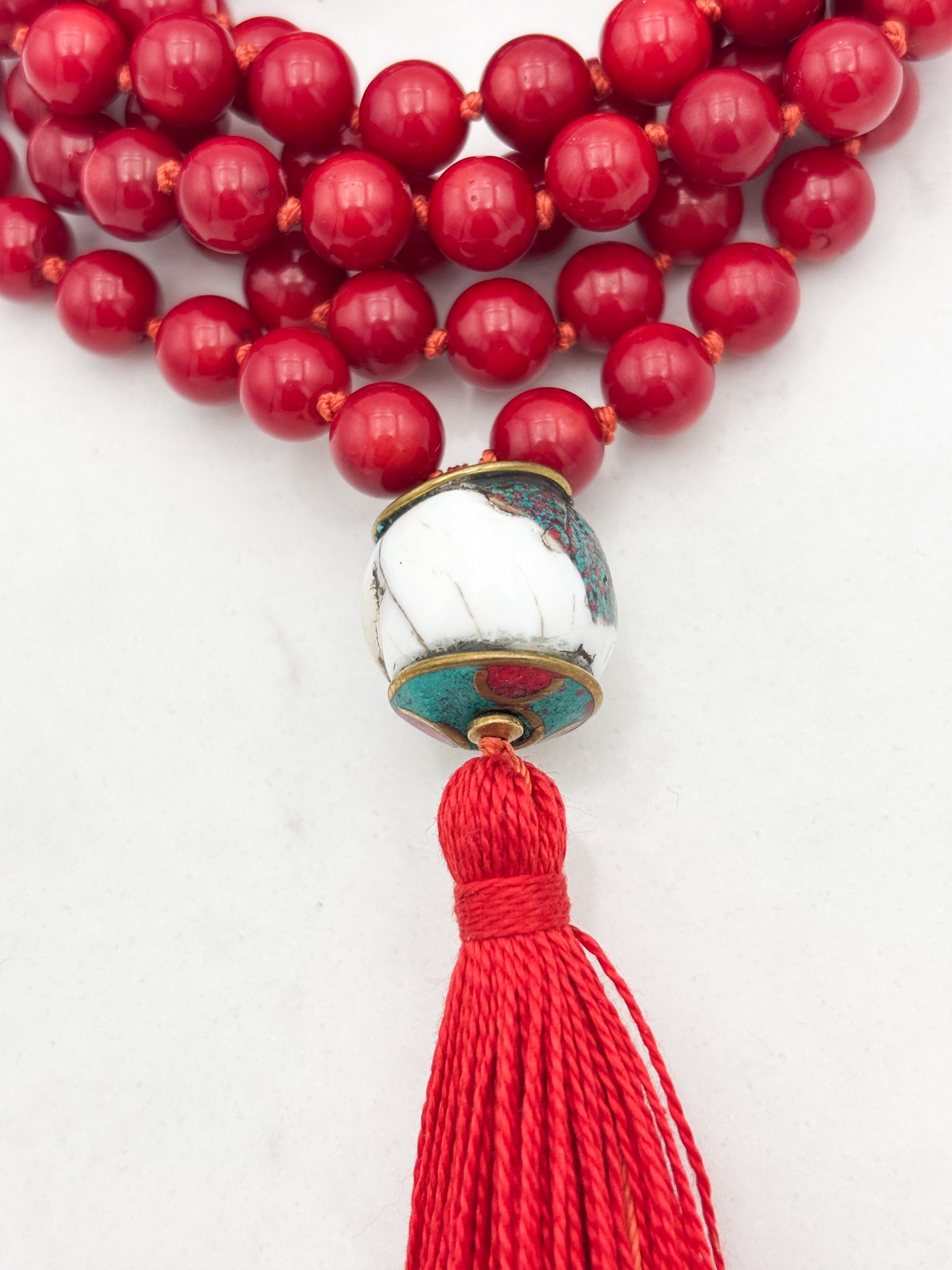 Red Coral Gemstone Mala