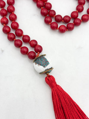Red Coral Gemstone Mala