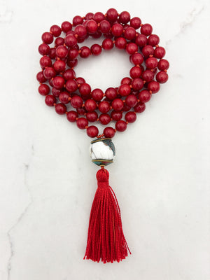 Red Coral Gemstone Mala