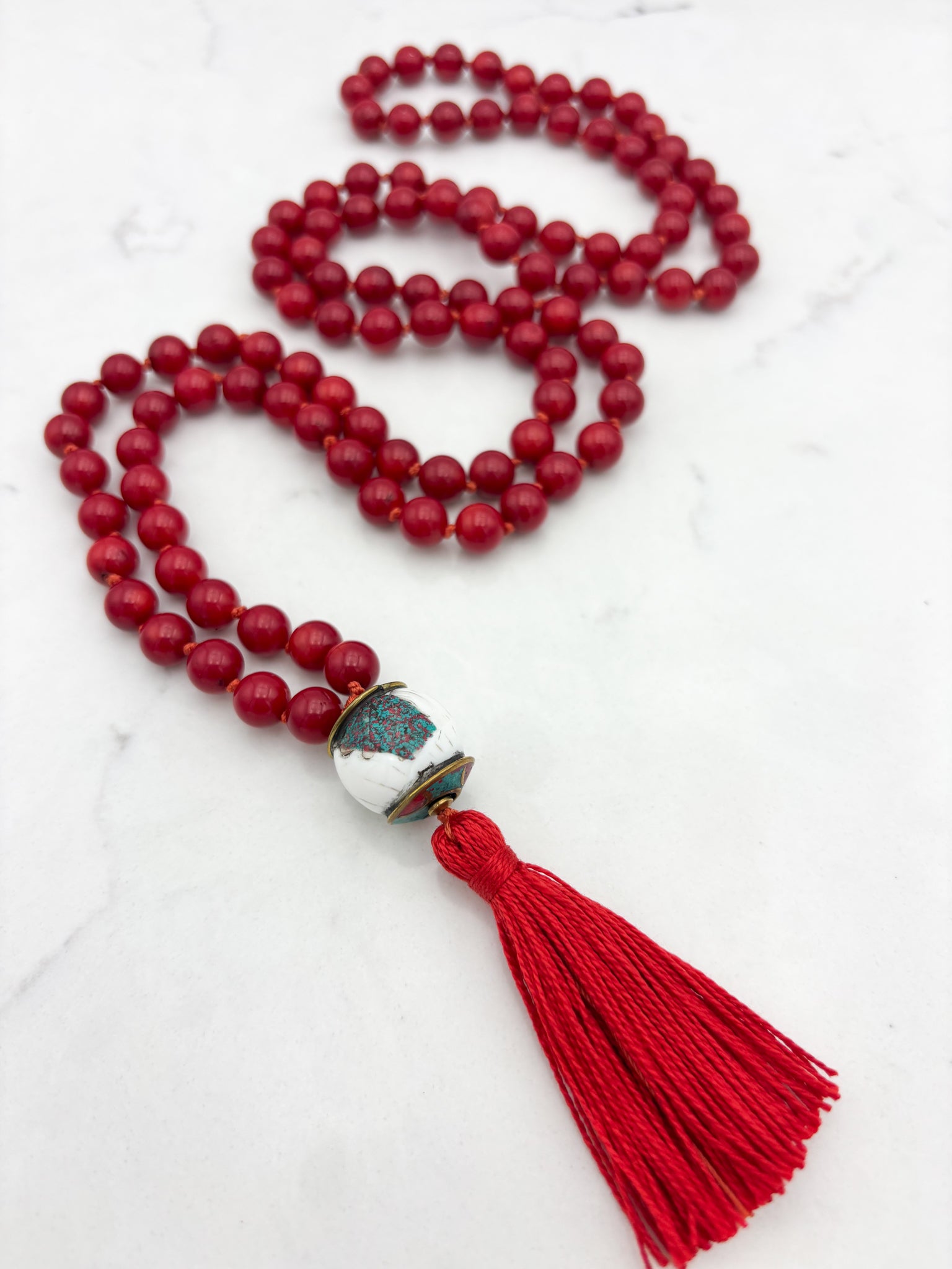 Red Coral Gemstone Mala