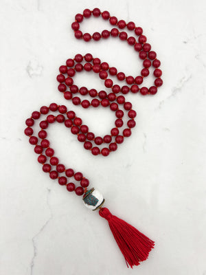 Red Coral Gemstone Mala