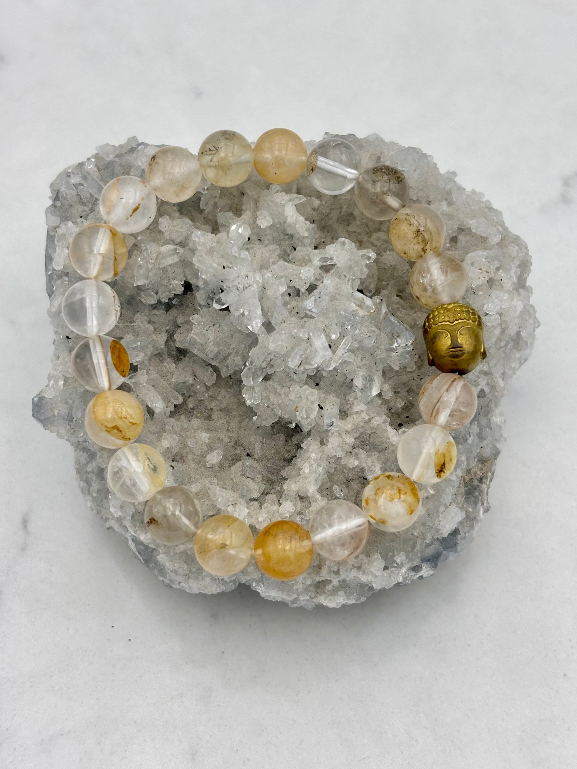 Dendritic Golden Quartz Gemstone Bracelet