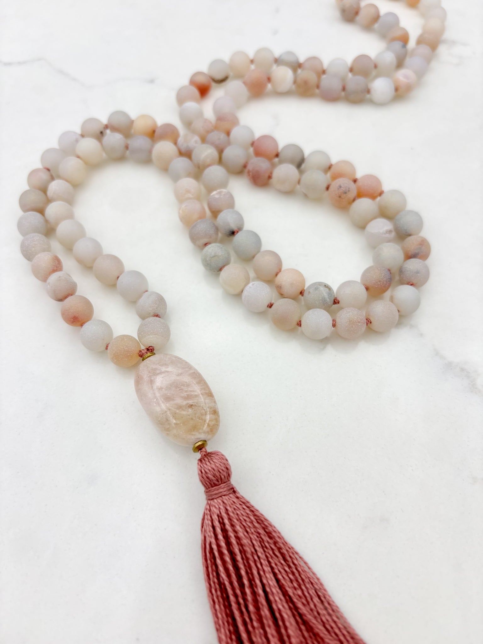 druzy quartz gemstone mala | radiant malas | handmade in boulder, colorado