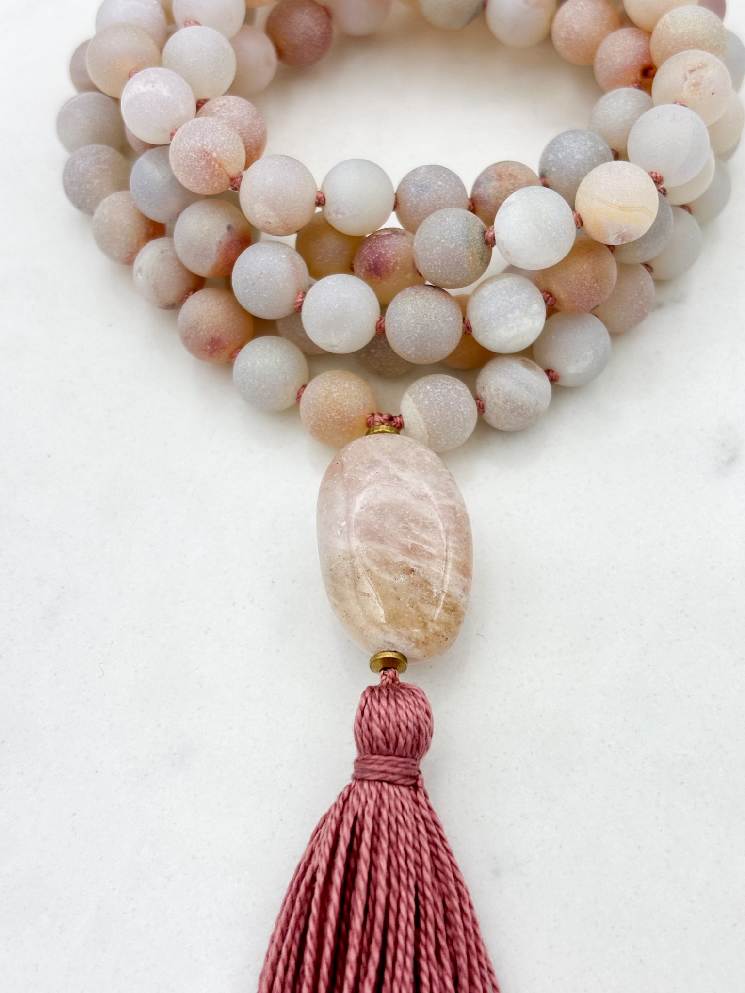 druzy quartz gemstone mala | radiant malas | handmade in boulder, colorado
