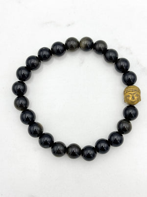 golden obsidian gemstone bracelet | radiant malas | handmade in boulder, colorado