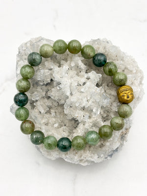 green apatite gemstone bracelet | radiant malas | handmade in boulder, colorado