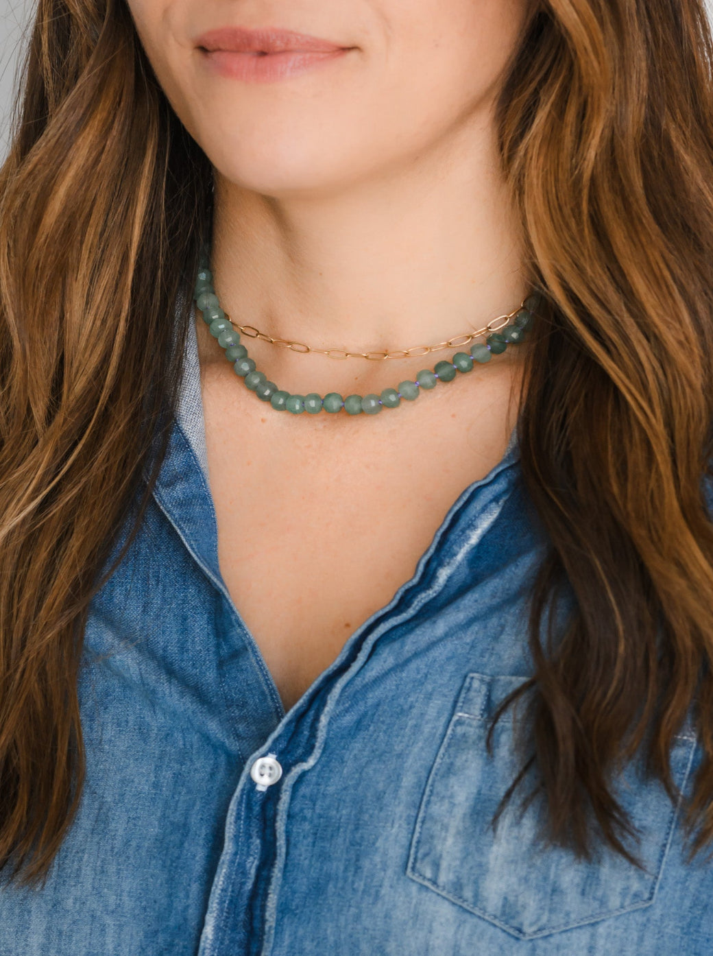 green aventurine knotted gemstone necklace | radiant mlalas | handmade in boulder, colorado