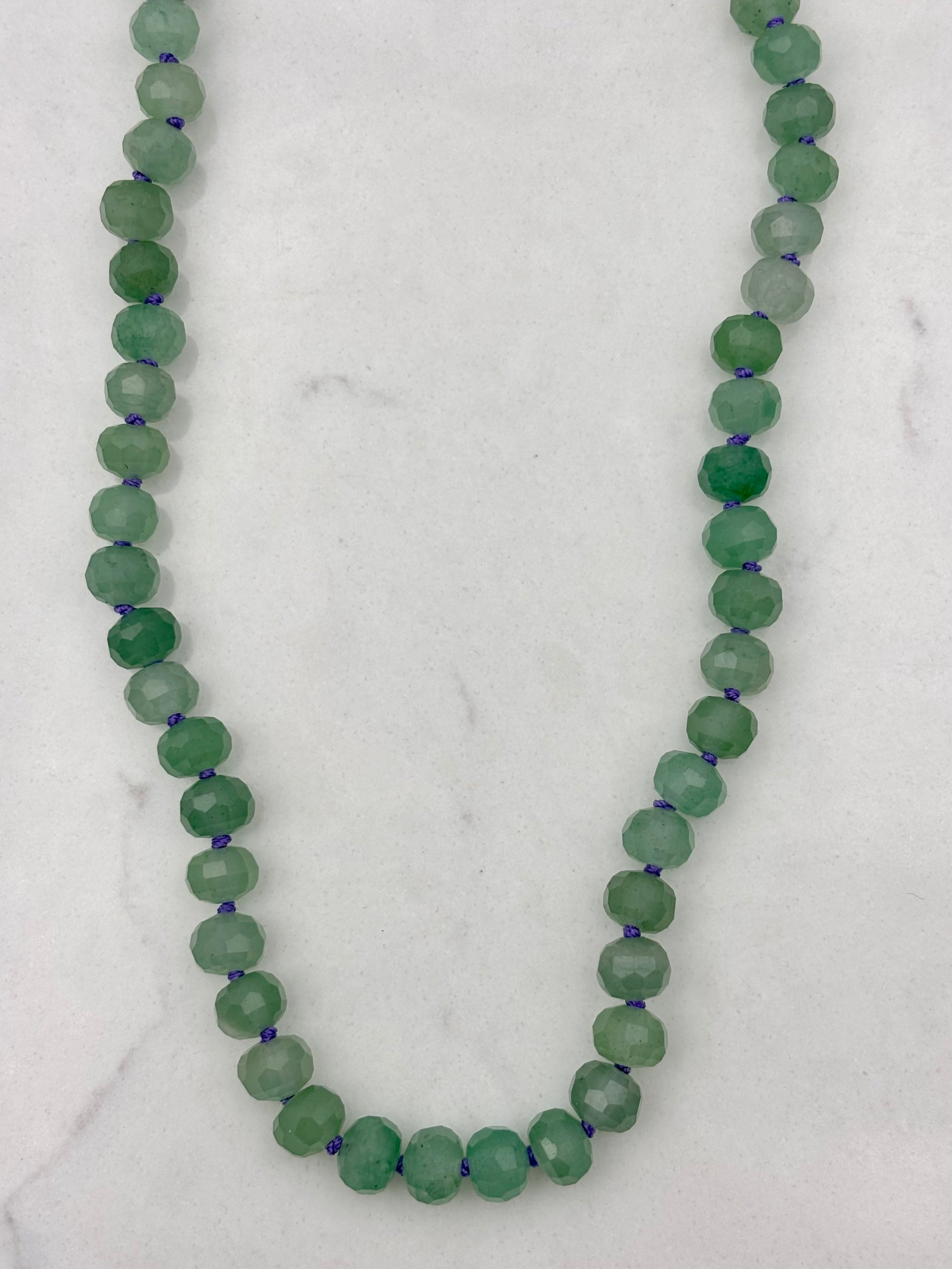 green aventurine knotted gemstone necklace | radiant mlalas | handmade in boulder, colorado