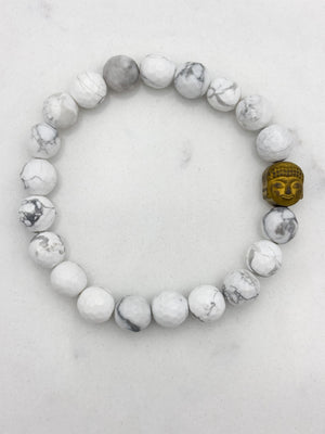 Howlite gemstone bracelet |radiant malas  handmade in boulder, colorado