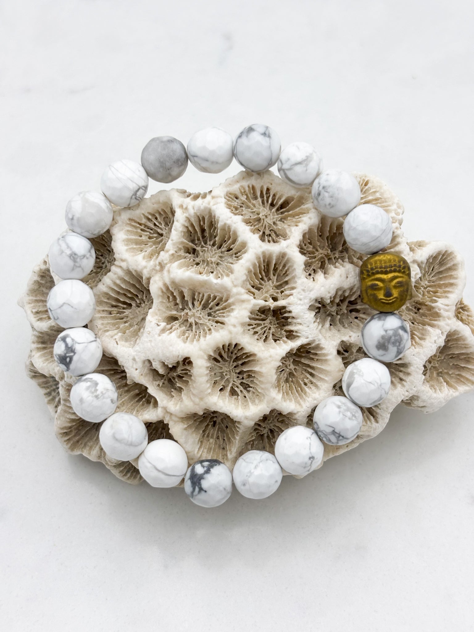 Howlite gemstone bracelet |radiant malas  handmade in boulder, colorado