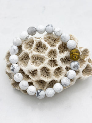 Howlite gemstone bracelet |radiant malas  handmade in boulder, colorado