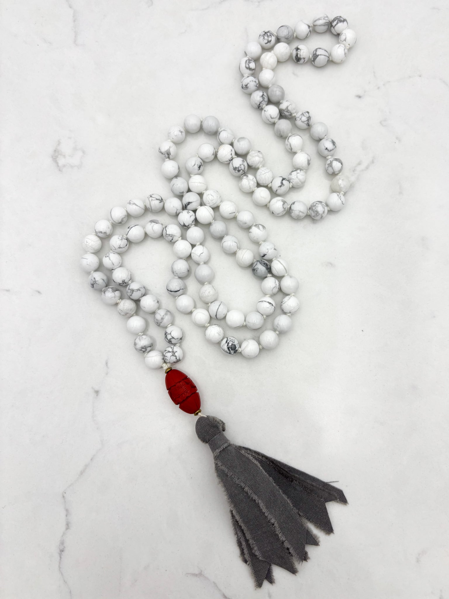 howlite gemstone mala | radiant malas | handmade in boulder, colorado