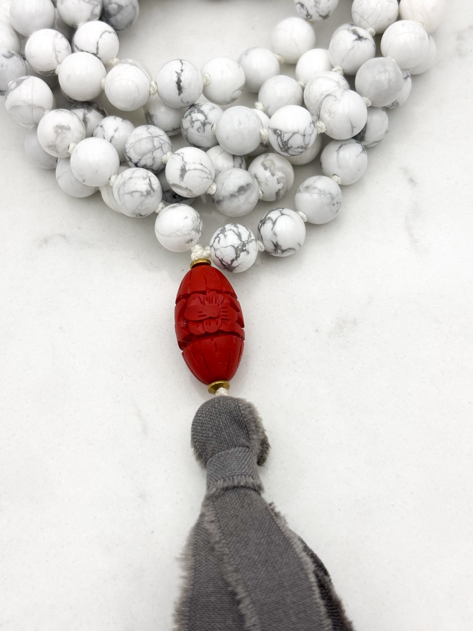 howlite gemstone mala | radiant malas | handmade in boulder, colorado