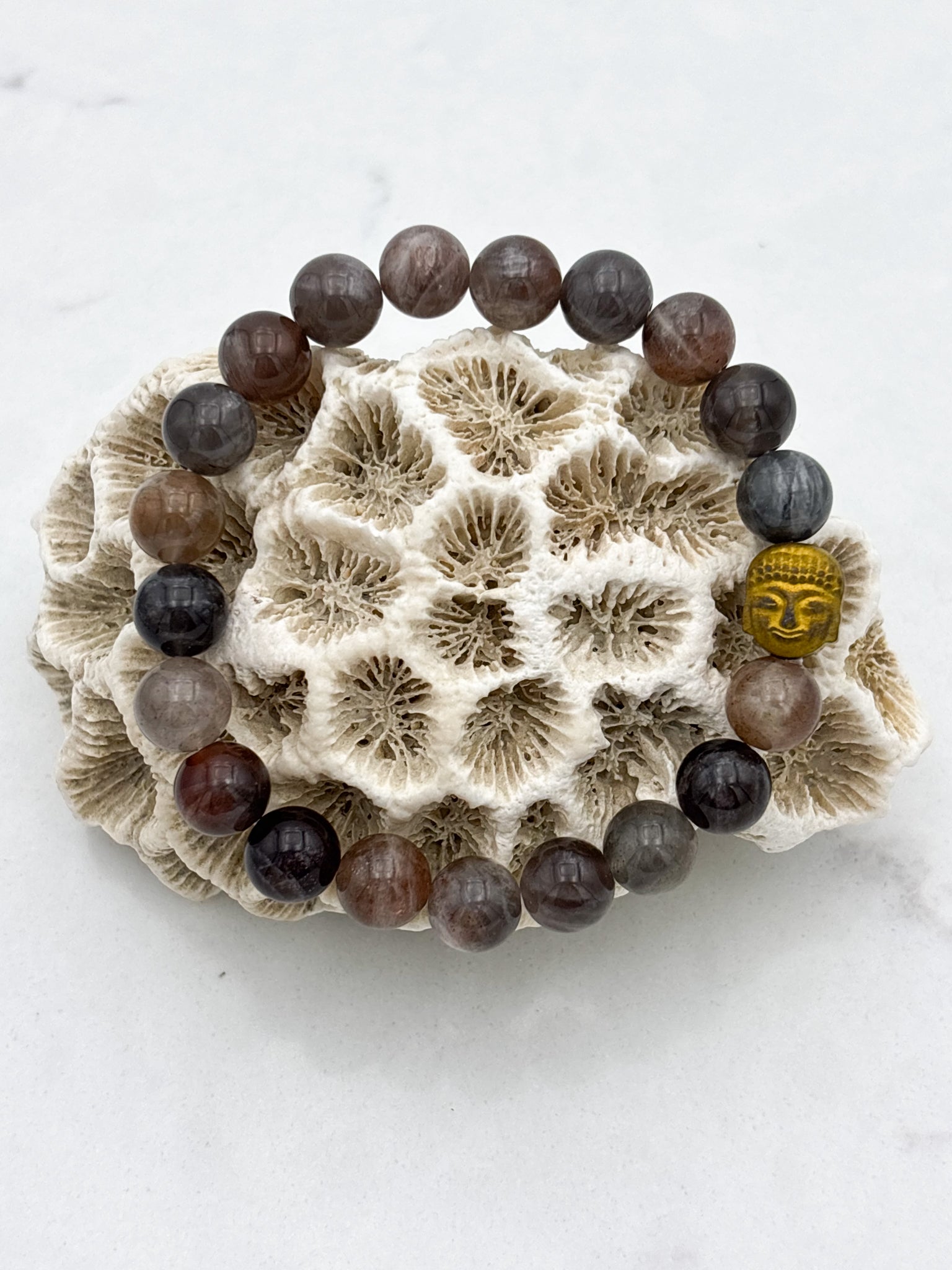 sunstone gemstone bracelet | radiant malas | handmade in boulder, colorado