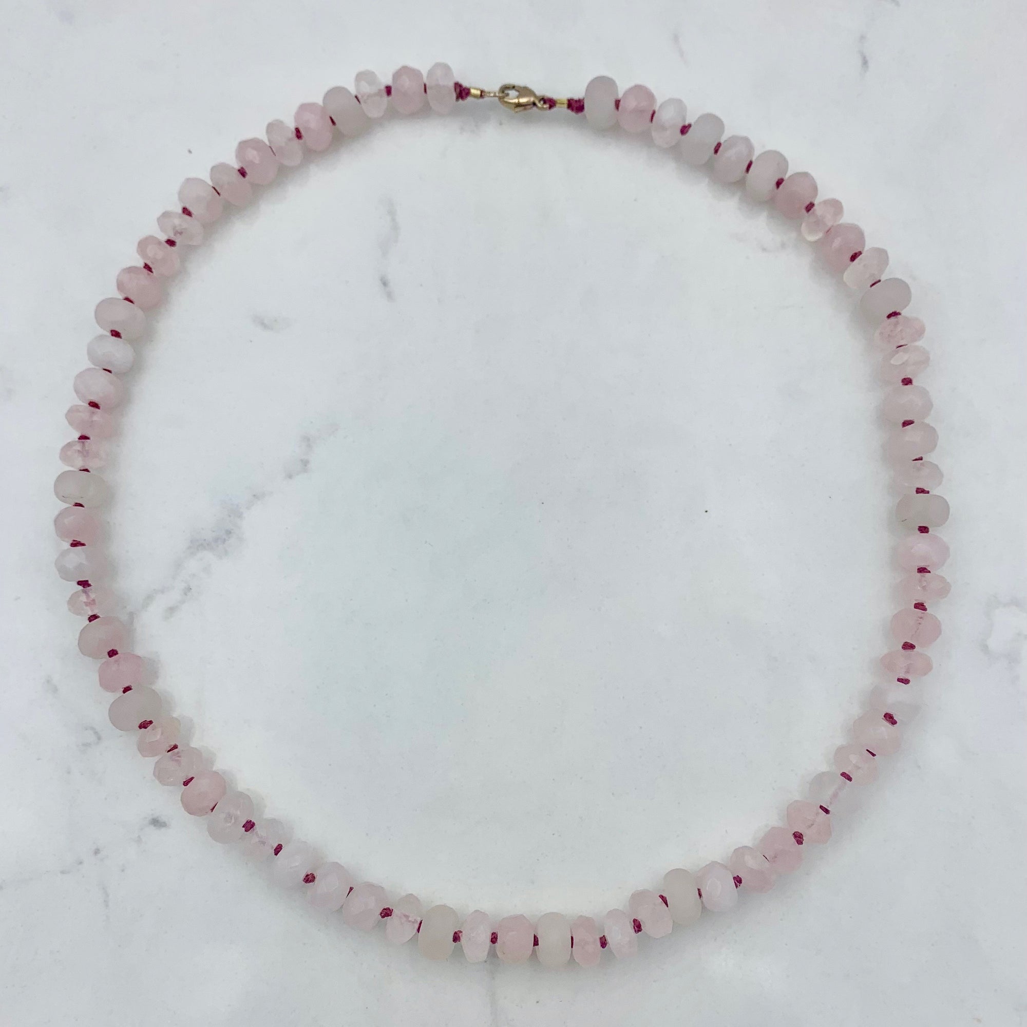 rose quartz 17" gemstone necklace | handmade in boulder, colorado | radiant malas