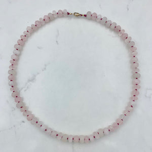 rose quartz 17" gemstone necklace | handmade in boulder, colorado | radiant malas