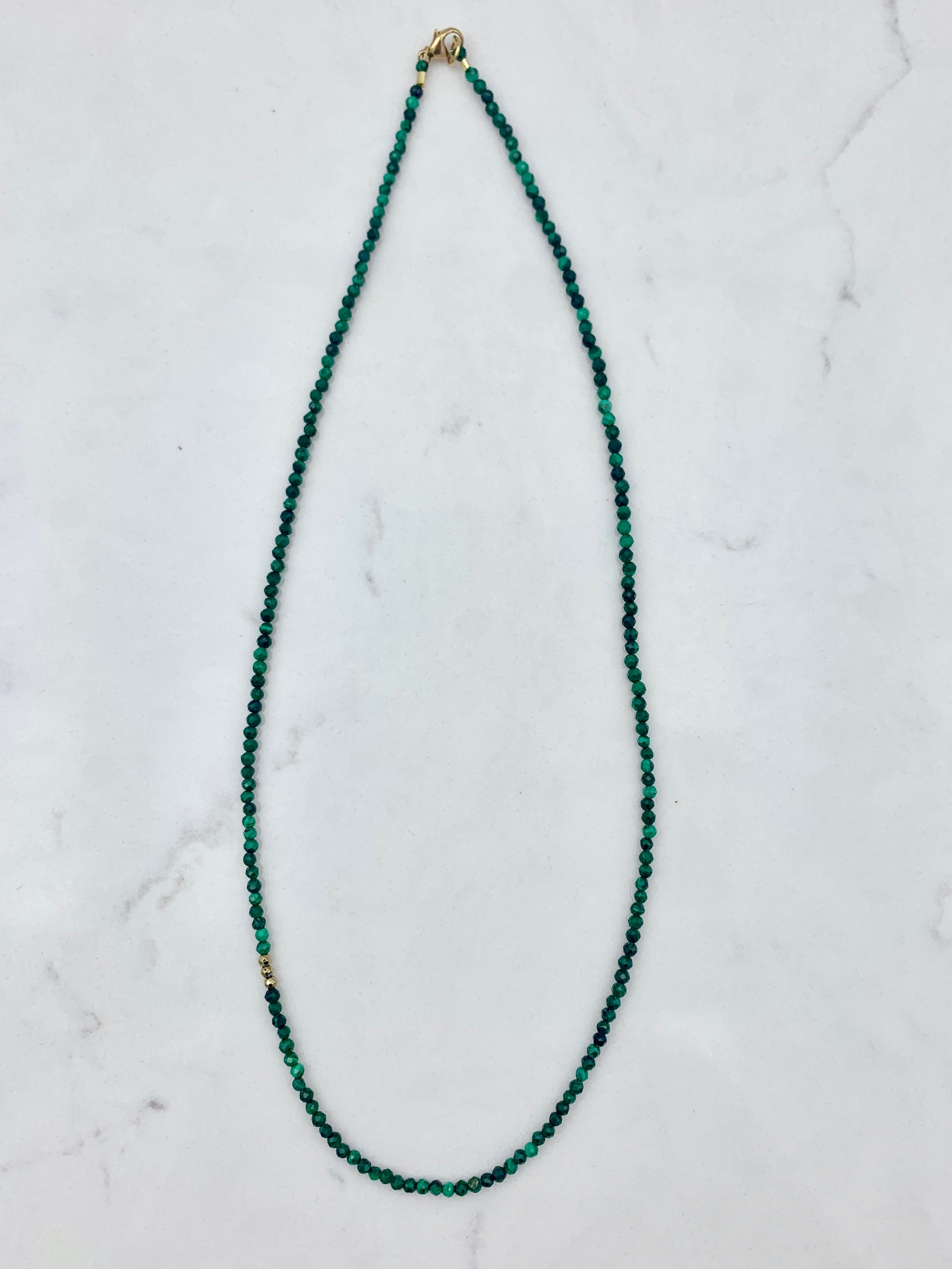 malachite and pyrite | starlight intention necklace | radiant malas | handmade in boulder, colorado