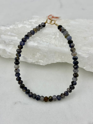 iolite gemstone bracelet | handmade in boulder, colorado | radiant malas 