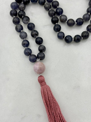 iolite gemstone mala necklace | radiant malas | handmade in boulder, colorado