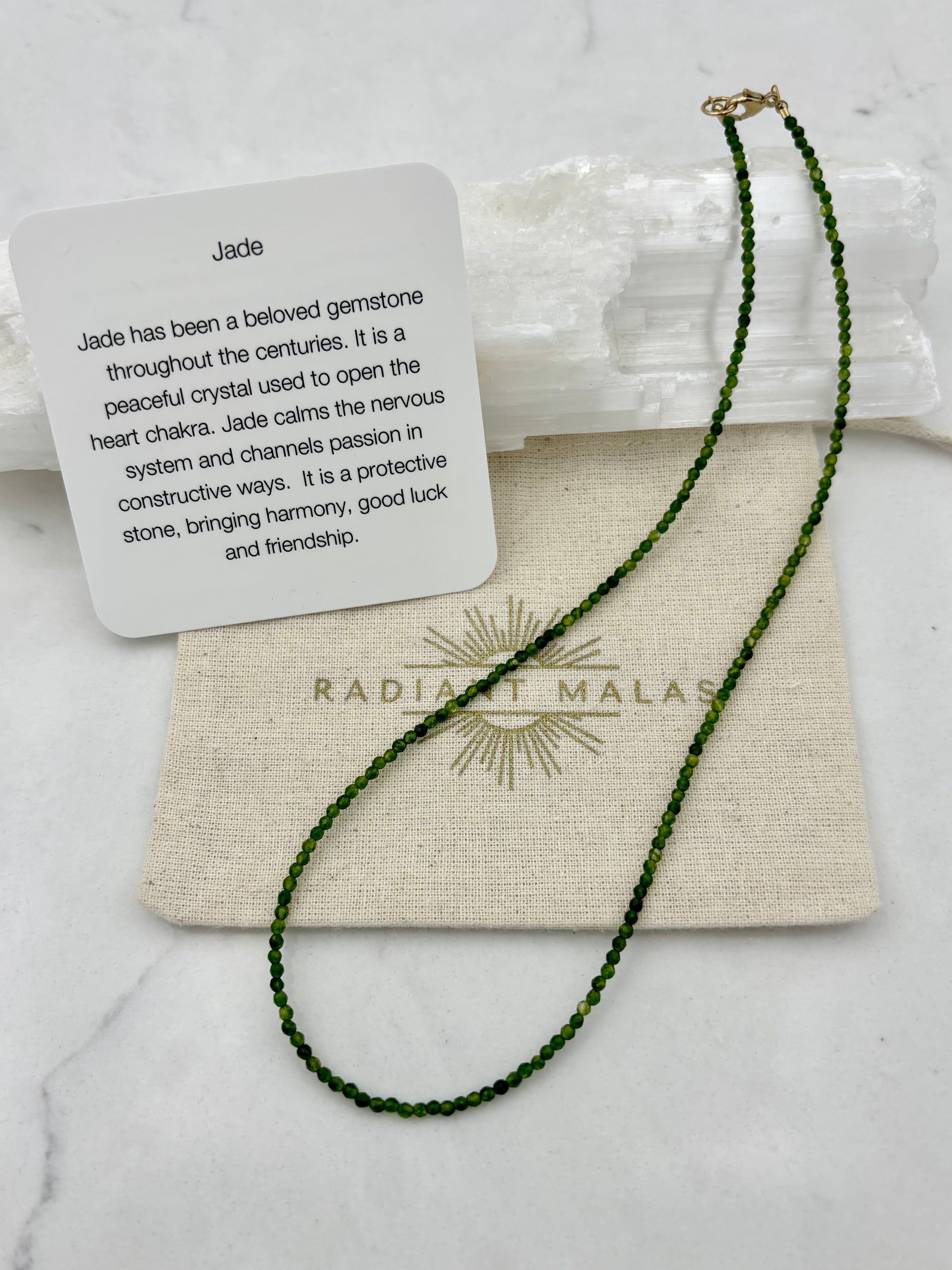 jade gemstone necklace | radiant malas | handmade in boulder, colorado