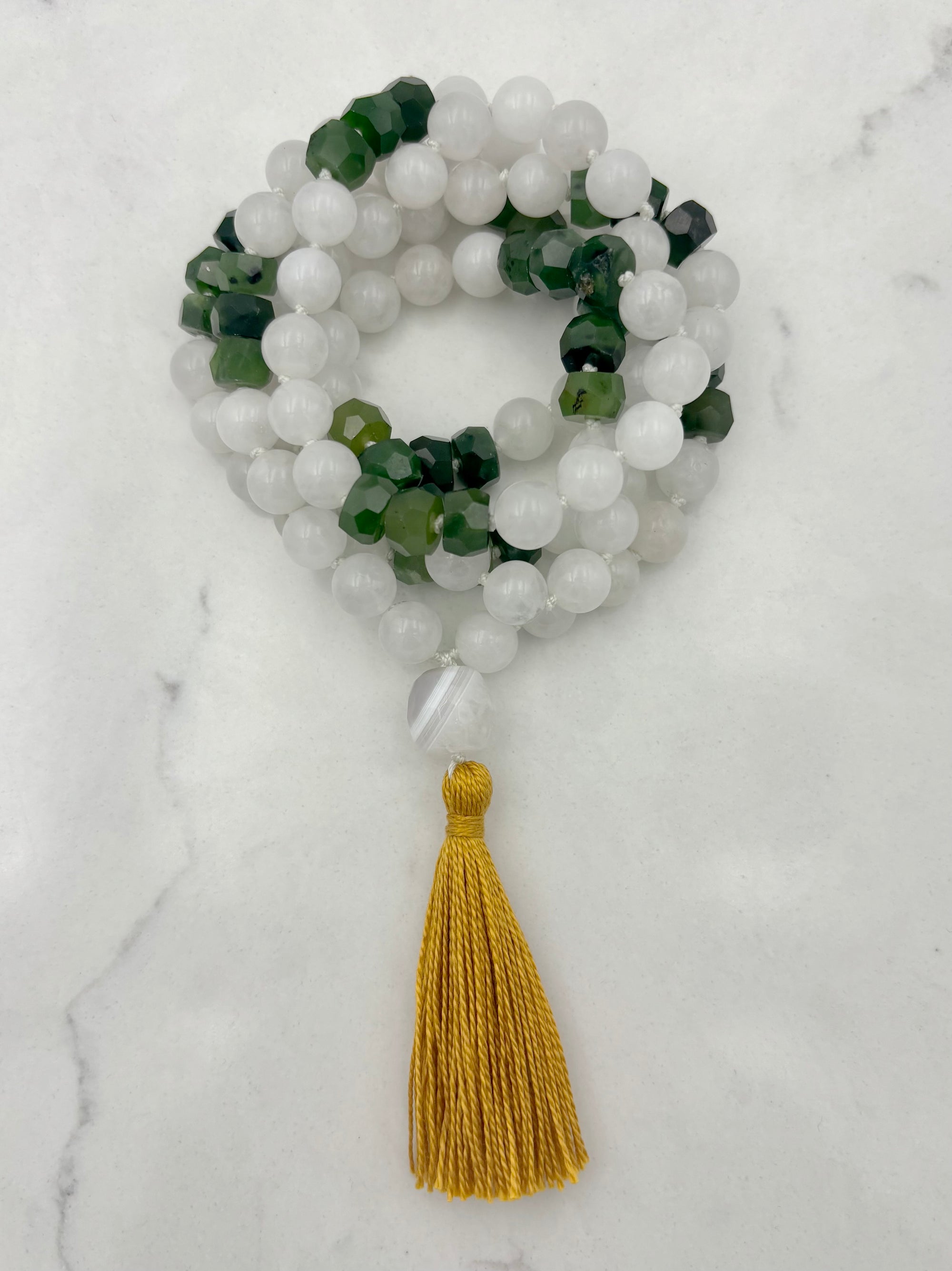 jade gemstone mala necklace | radiant malas | handmade in boulder, colorado