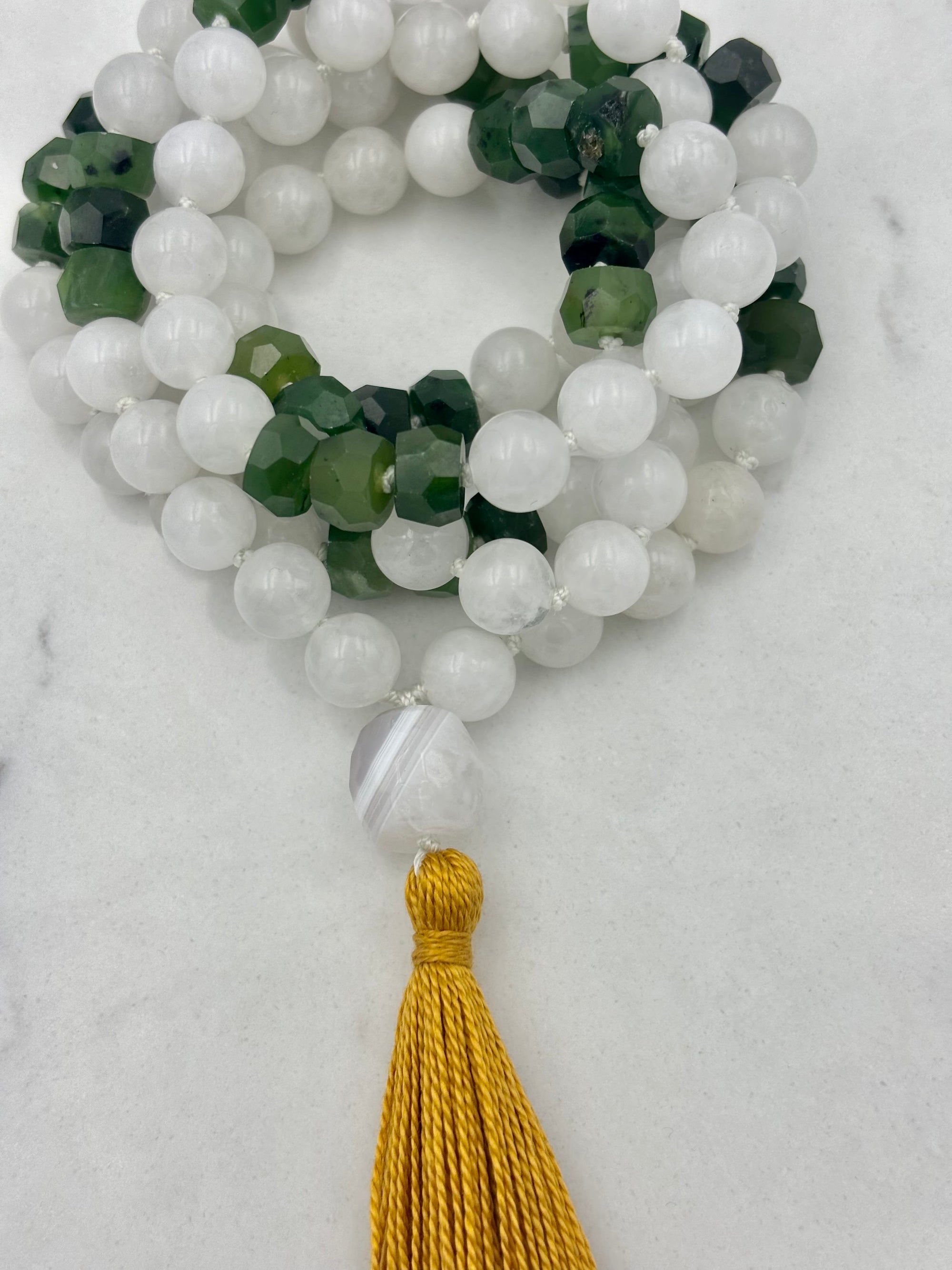 jade gemstone mala necklace | radiant malas | handmade in boulder, colorado