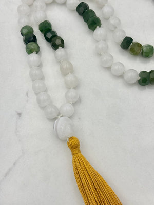 jade gemstone mala necklace | radiant malas | handmade in boulder, colorado