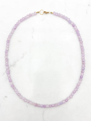 kunzite gemstone necklace | radiant malas | handmade in boulder, colorado