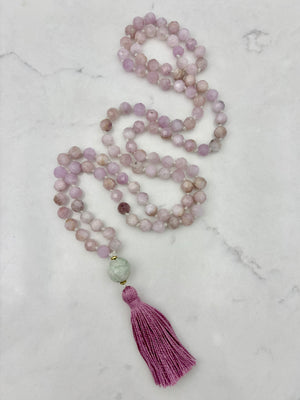 kunzite gemstone mala | radiant malas | handmade in boulder, colorado