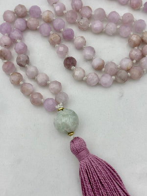 kunzite gemstone mala | radiant malas | handmade in boulder, colorado