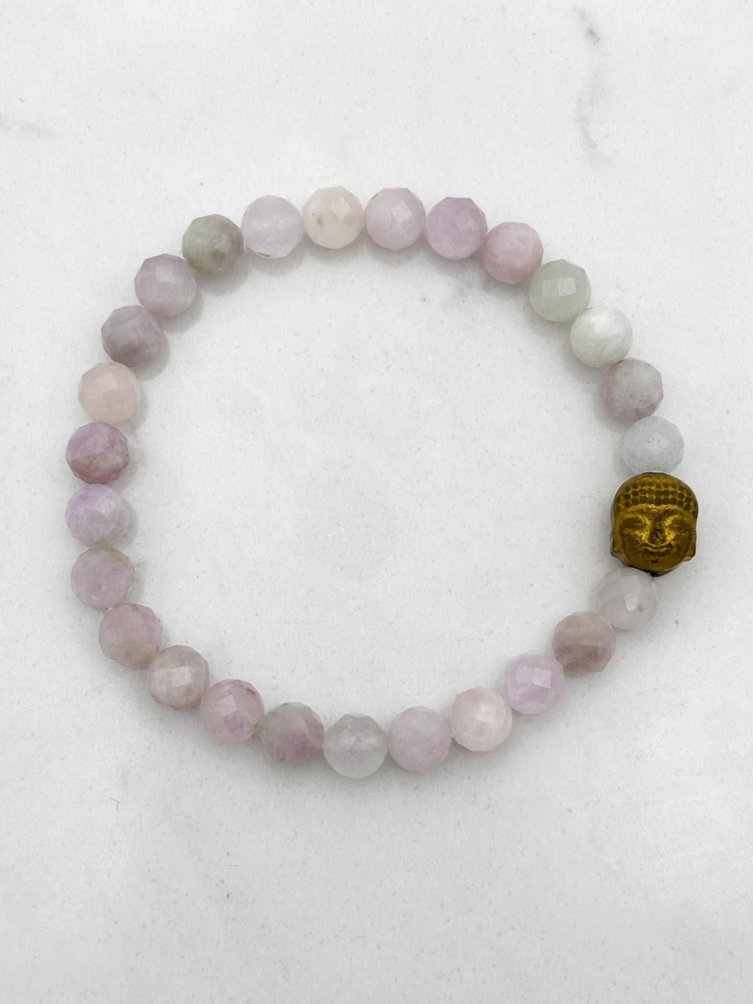 kunzite gemstone bracelet | radiant malas | handmade in boulder, colorado
