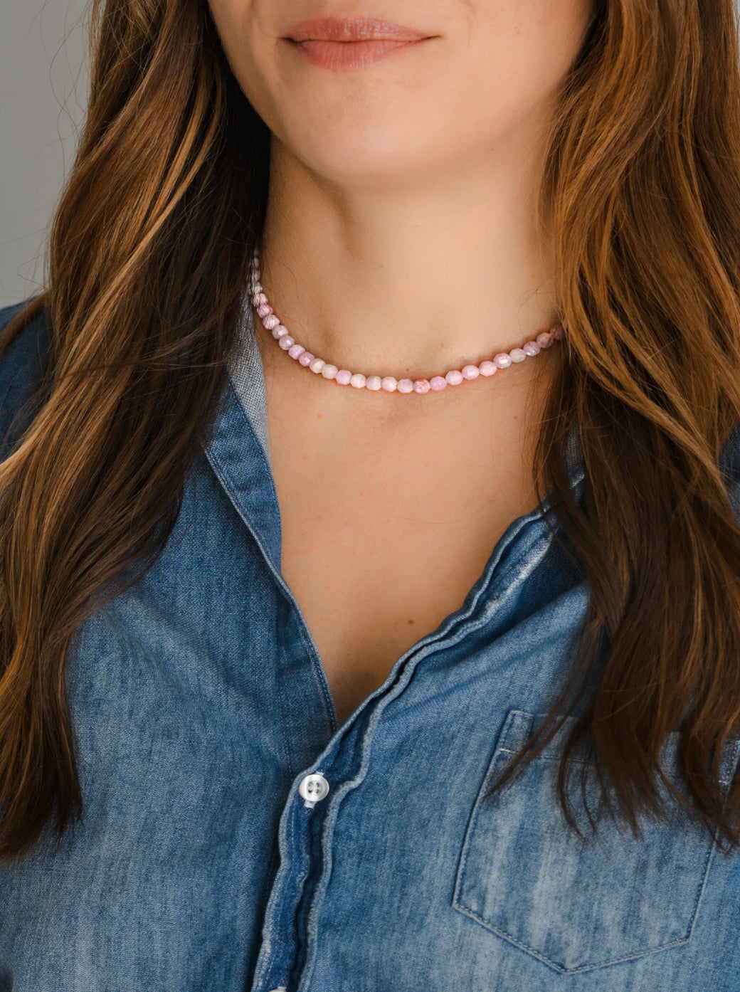 kunzite gemstone necklace | radiant malas | handmade in boulder, colorado