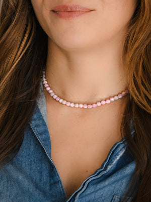 kunzite gemstone necklace | radiant malas | handmade in boulder, colorado