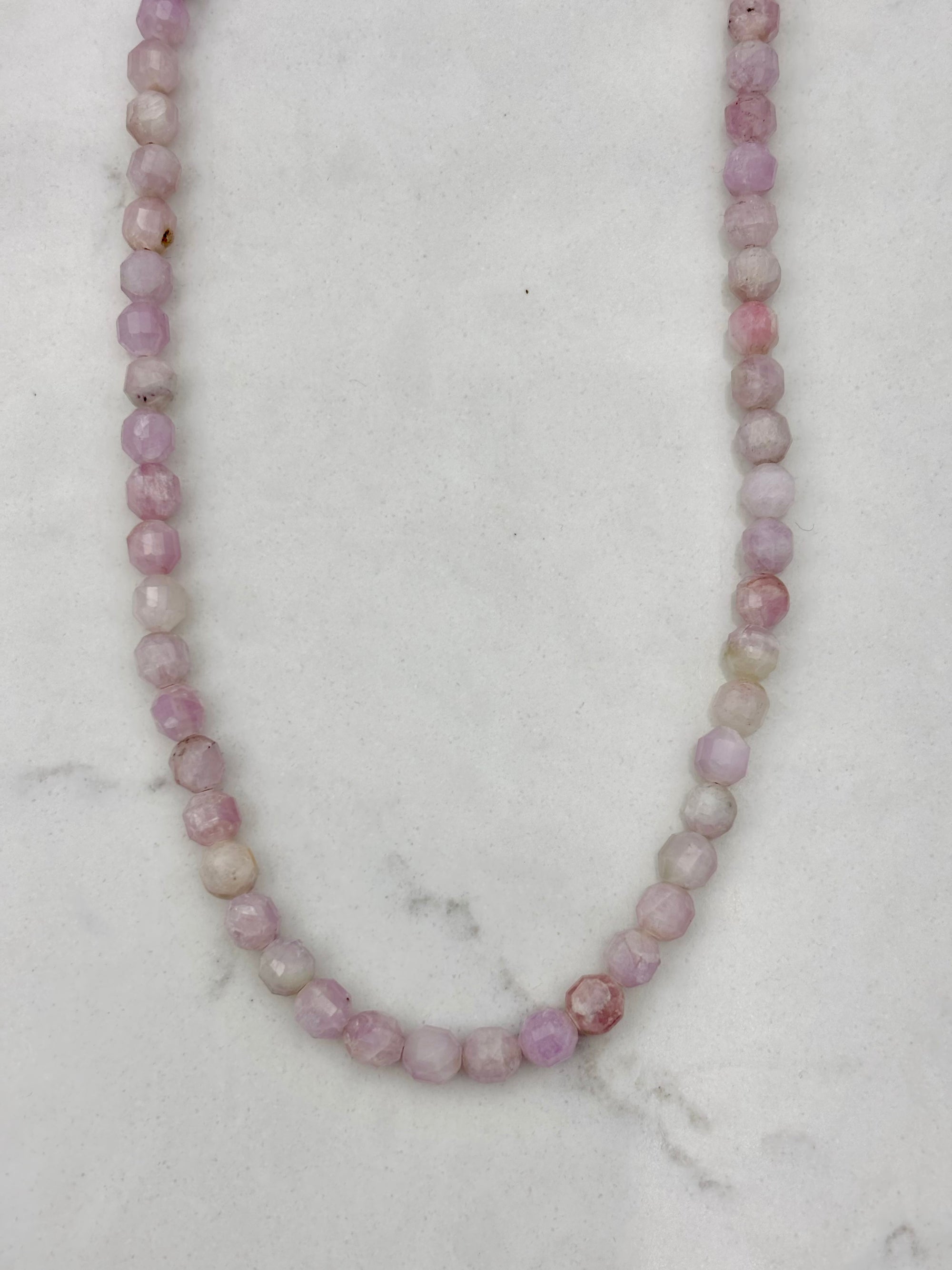 kunzite gemstone necklace | radiant malas | handmade in boulder, colorado