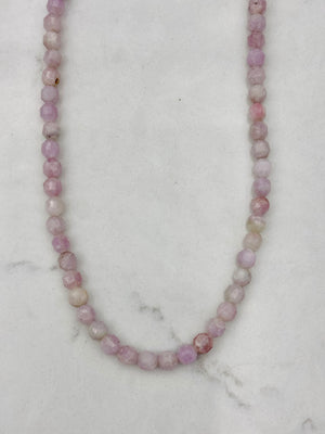 kunzite gemstone necklace | radiant malas | handmade in boulder, colorado