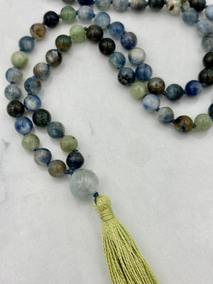 Kyanite crystal mala necklace | radiant malas | handmade in boulder, colorado