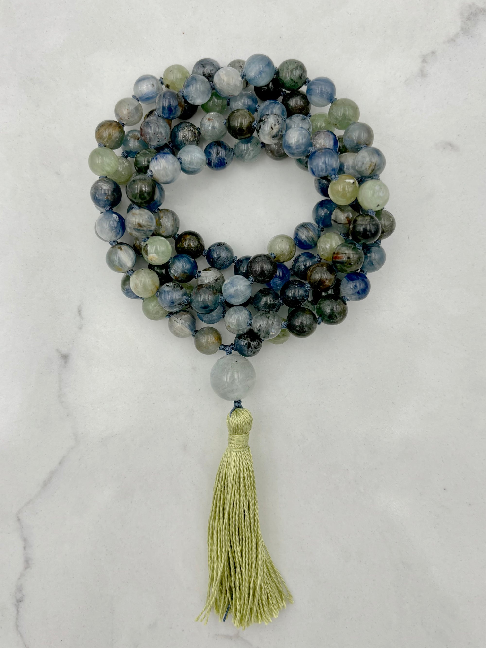Kyanite crystal mala necklace | radiant malas | handmade in boulder, colorado