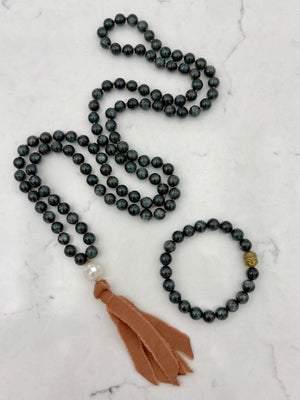 Kyanite gemstone mala necklace | radiant malas | handmade in boulder, colorado