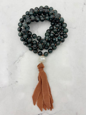 Kyanite gemstone mala necklace | radiant malas | handmade in boulder, colorado