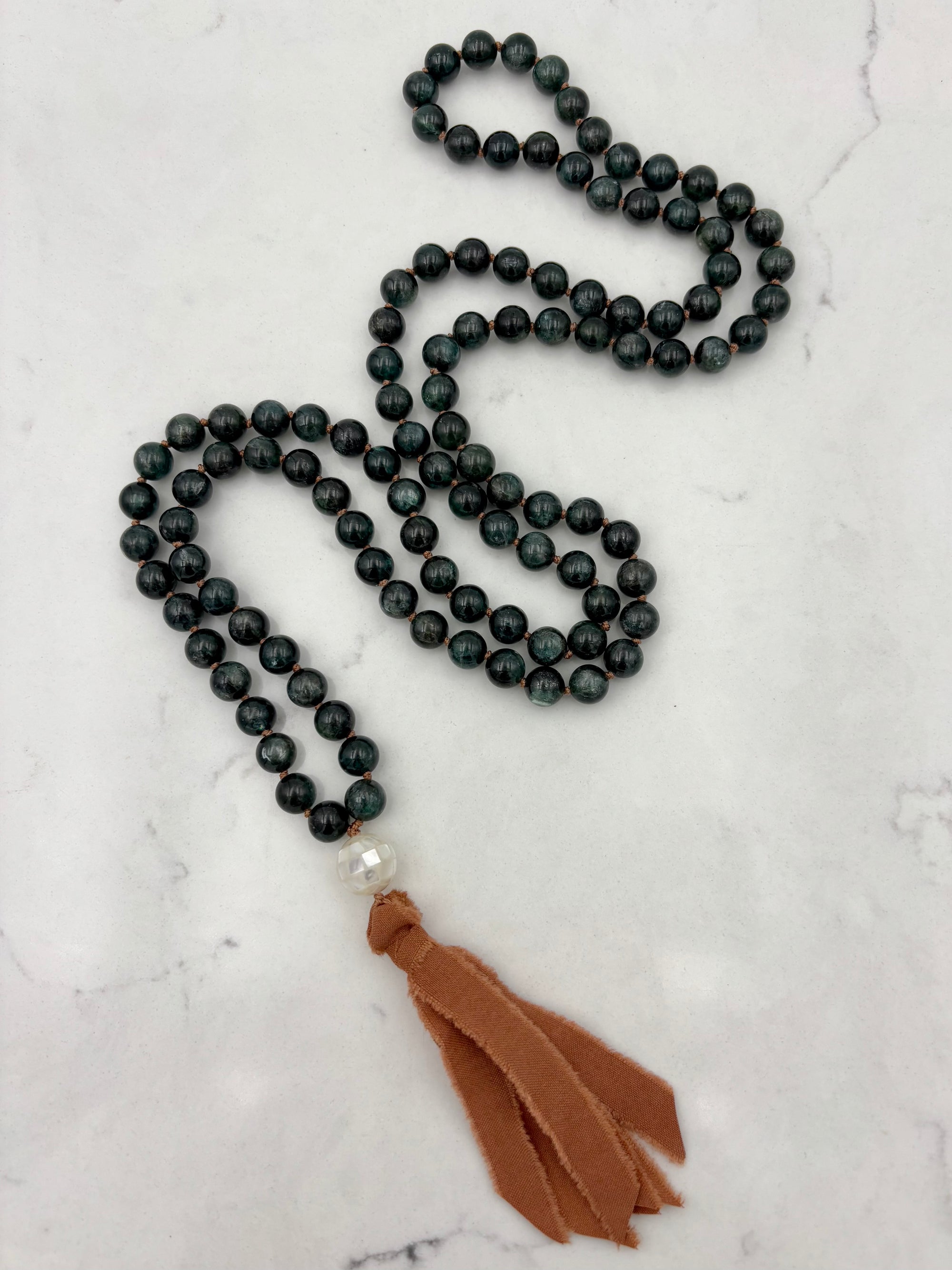 Kyanite gemstone mala necklace | radiant malas | handmade in boulder, colorado