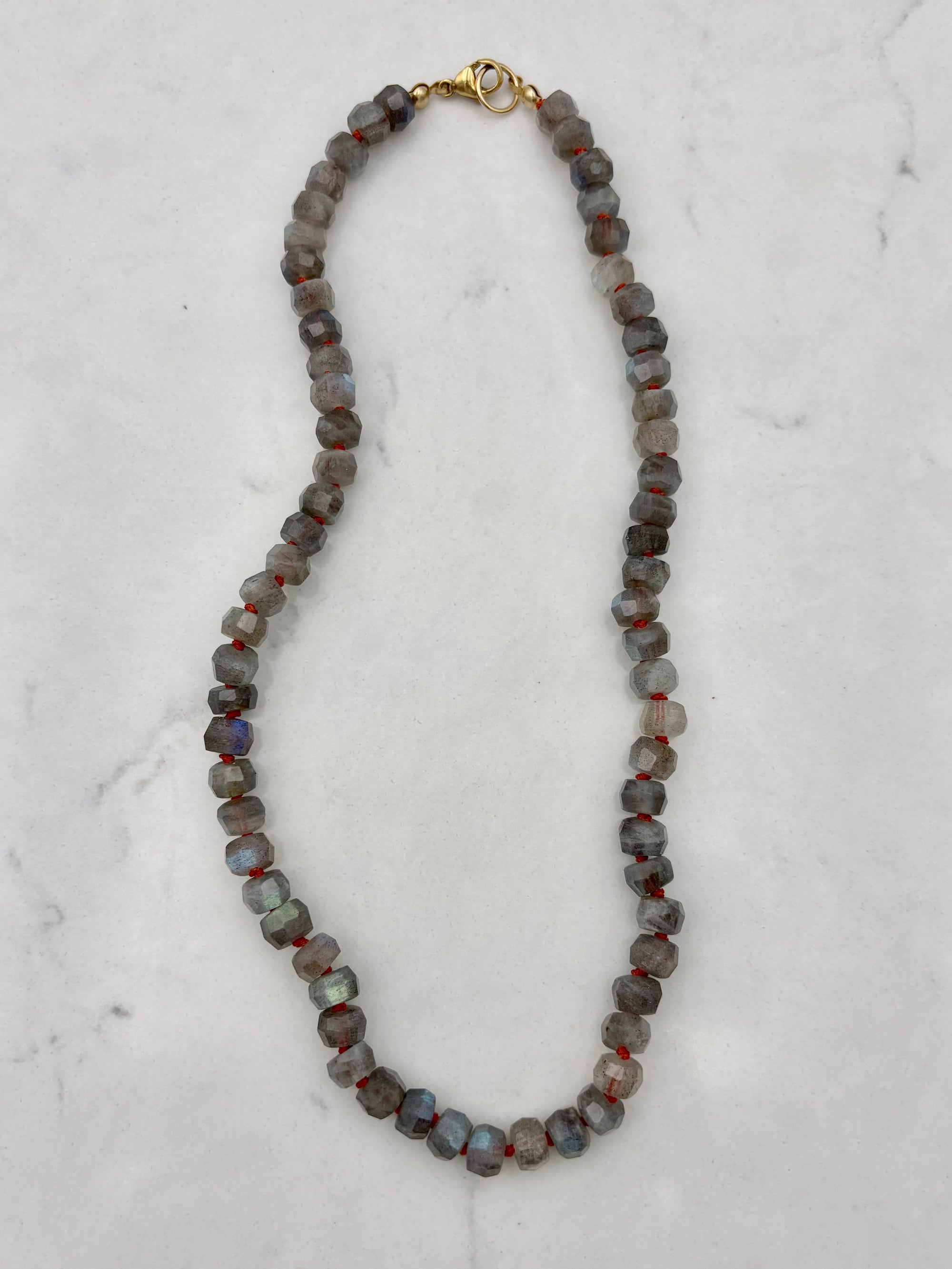 labradorite gemstone knotted necklace | radiant malas | handmade in boulder, colorado