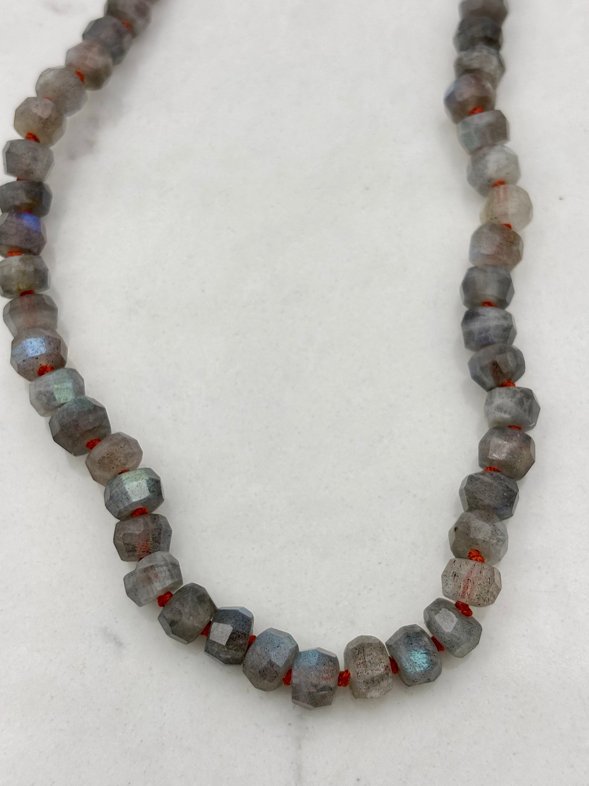 labradorite gemstone knotted necklace | radiant malas | handmade in boulder, colorado