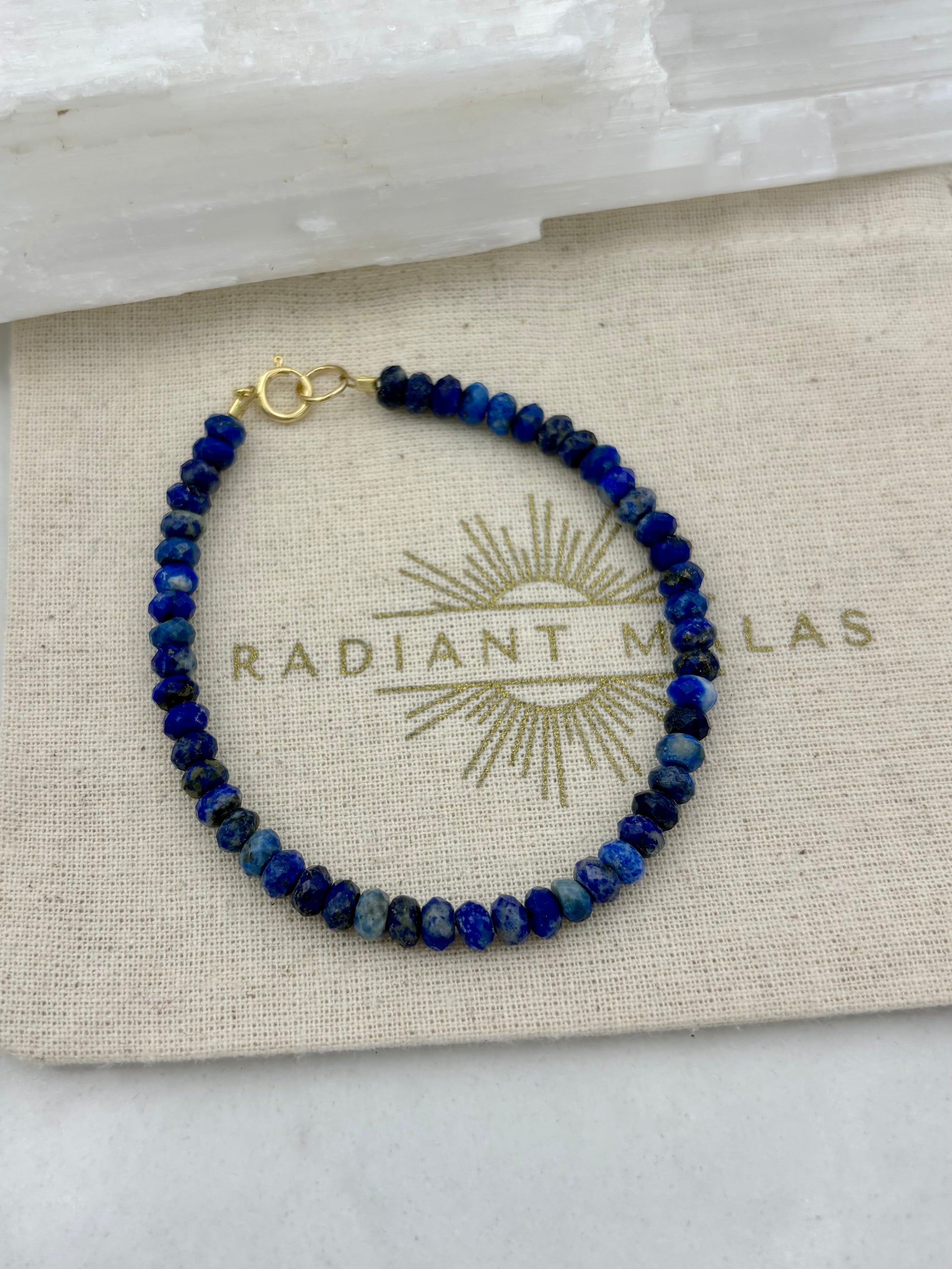 lapis gemstone bracelet | radiant malas | handmade in boulder, colorado