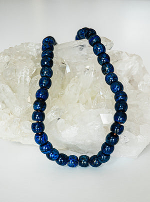 lapis big bead knotted gemstone necklace | radiant malas | handmade in boulder, colorado