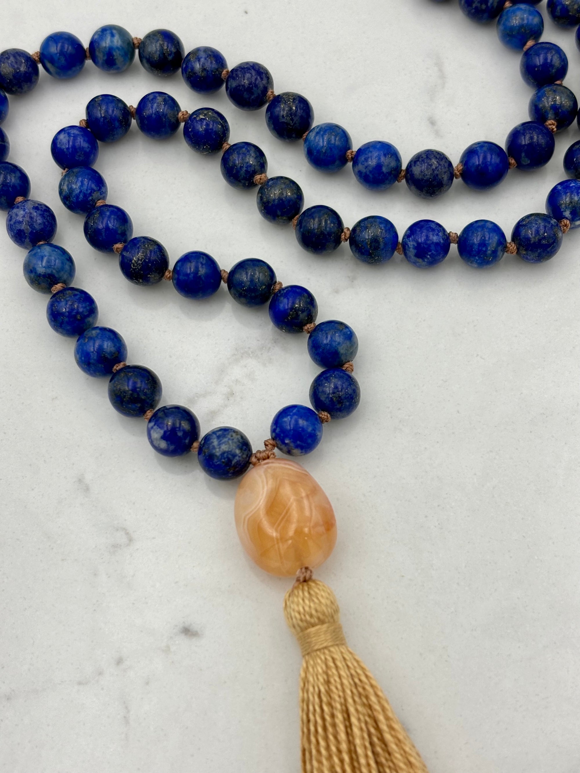 Lapis gemstone mala necklace | radiant malas | handmade in boulder, colorado