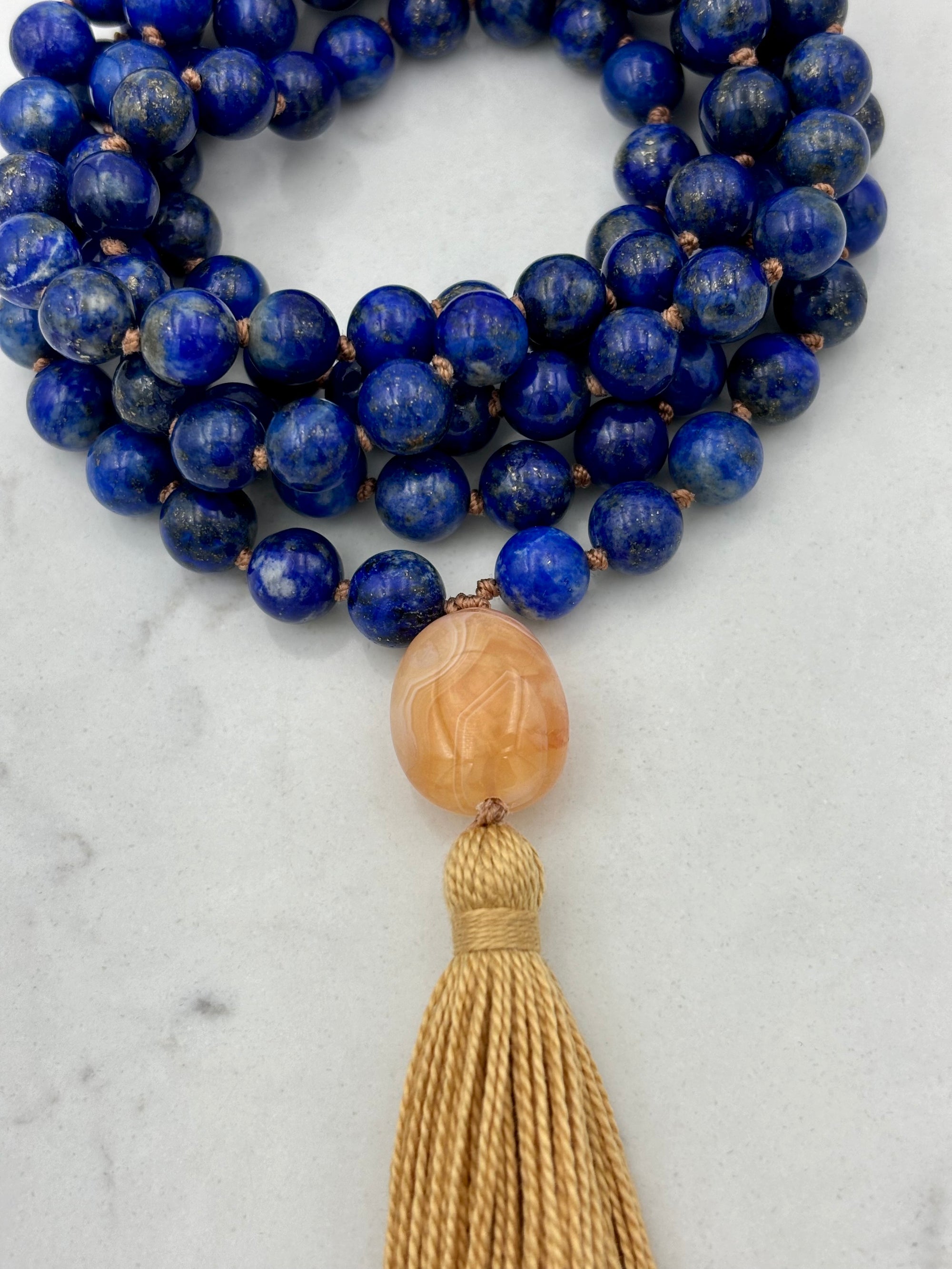 Lapis gemstone mala necklace | radiant malas | handmade in boulder, colorado