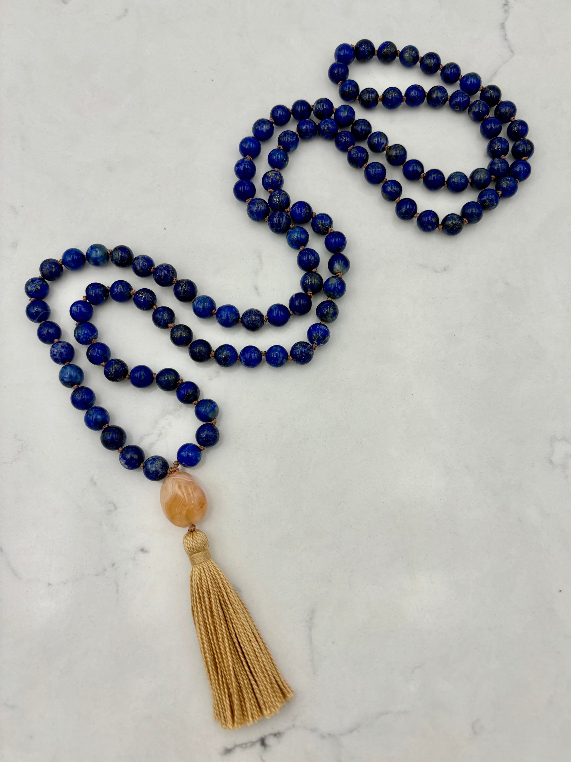 Lapis gemstone mala necklace | radiant malas | handmade in boulder, colorado