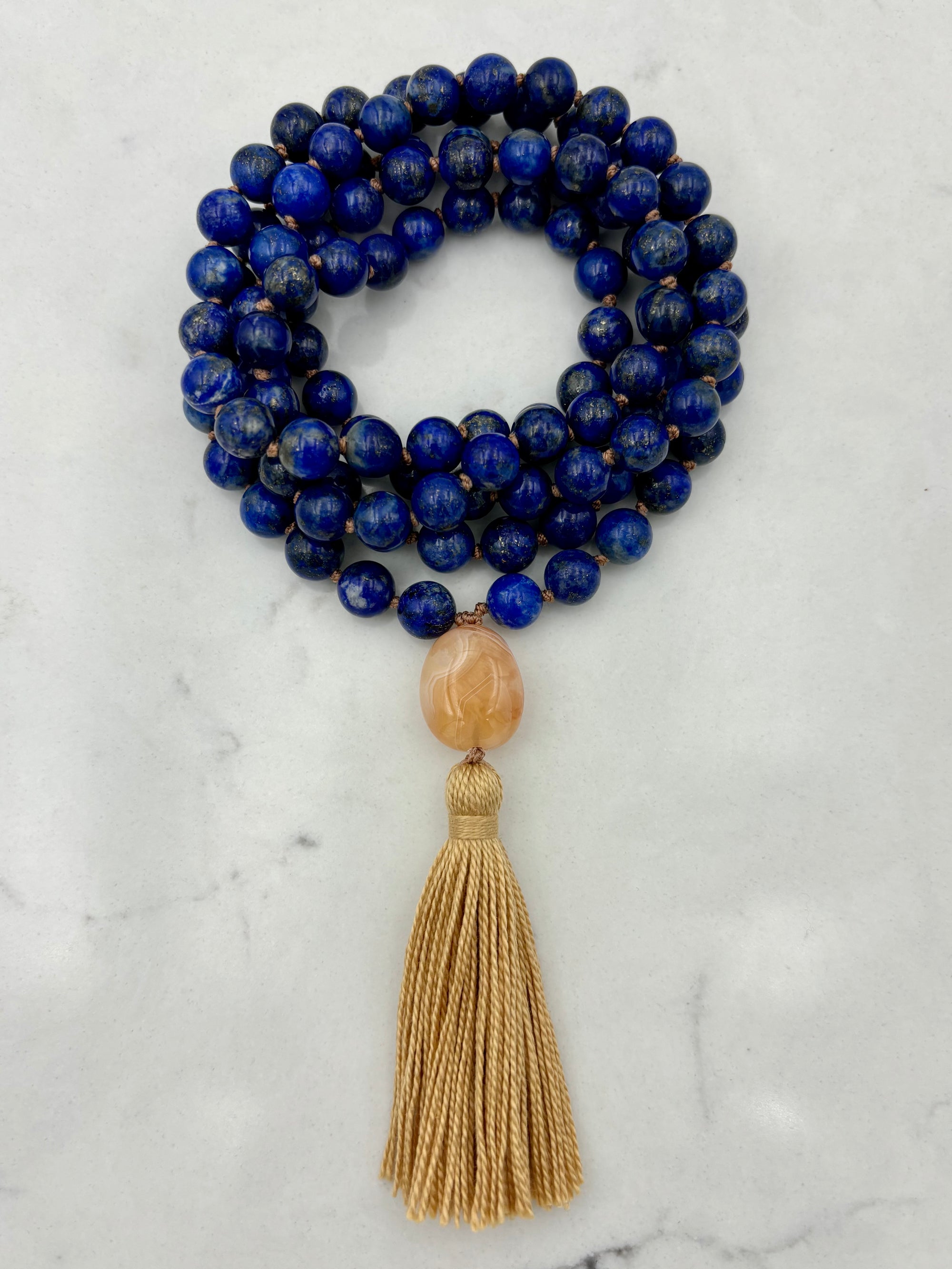 Lapis gemstone mala necklace | radiant malas | handmade in boulder, colorado