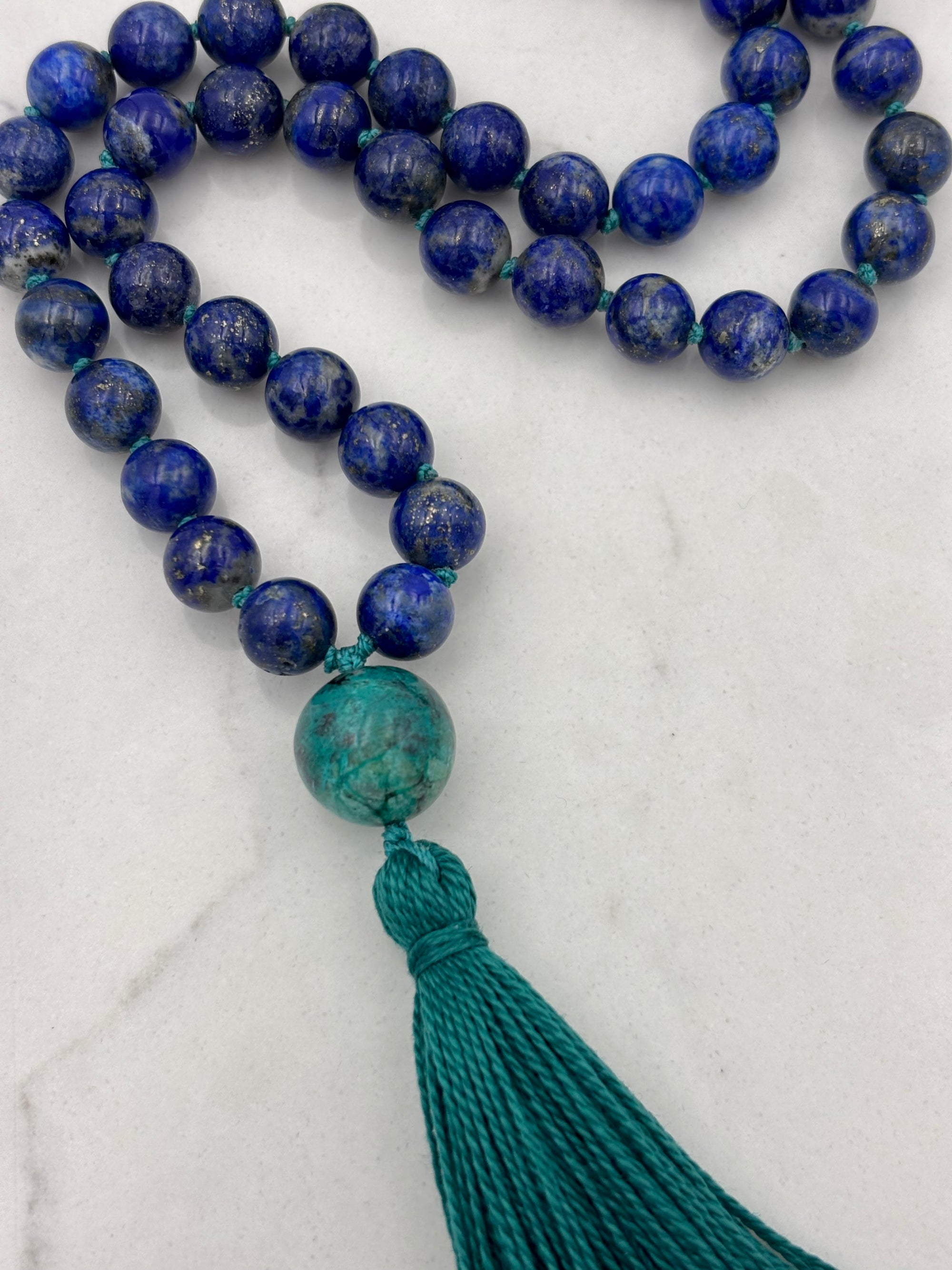 lapis gemstone mala necklace | radiant malas | handmade in boulder, colorado